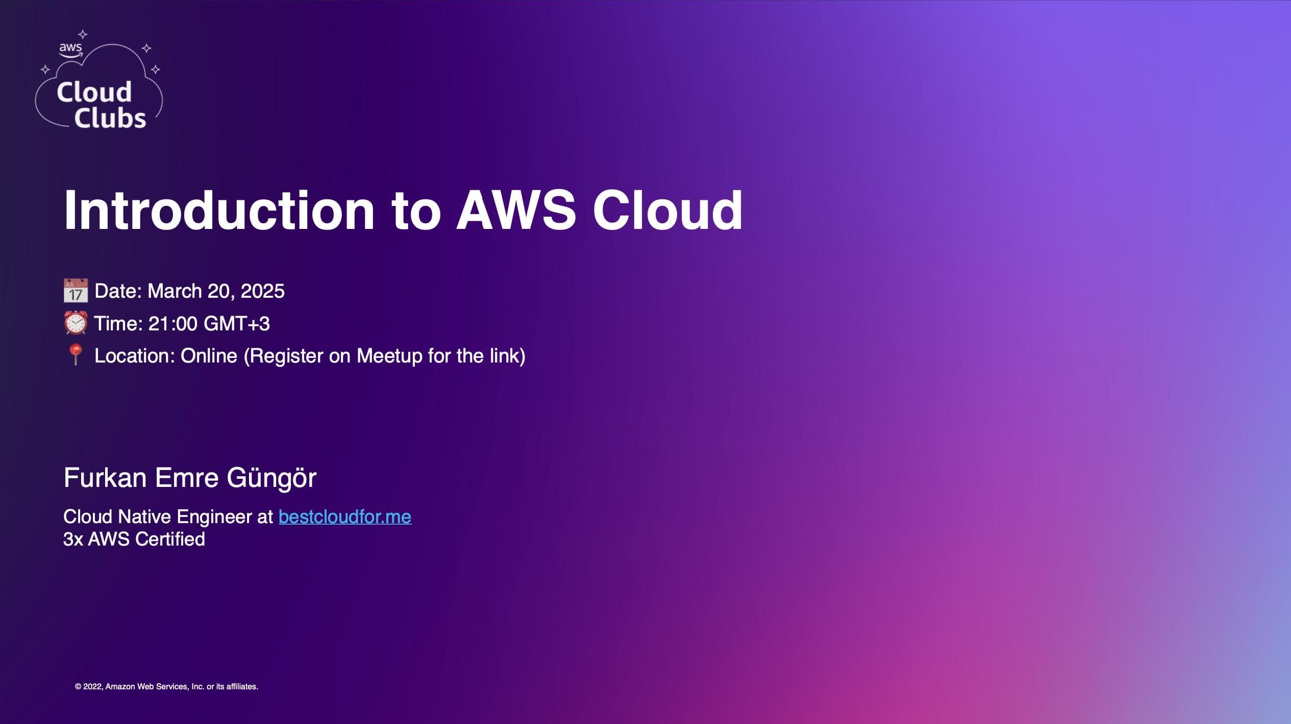 AWS Cloud Club of Istanbul: Introduction to AWS Event